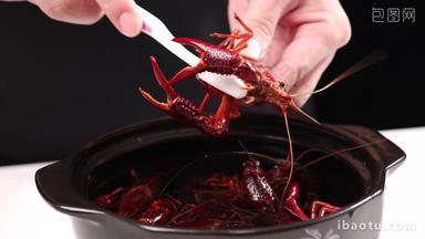 清洗刷小龙虾大虾生鲜食材实拍4k